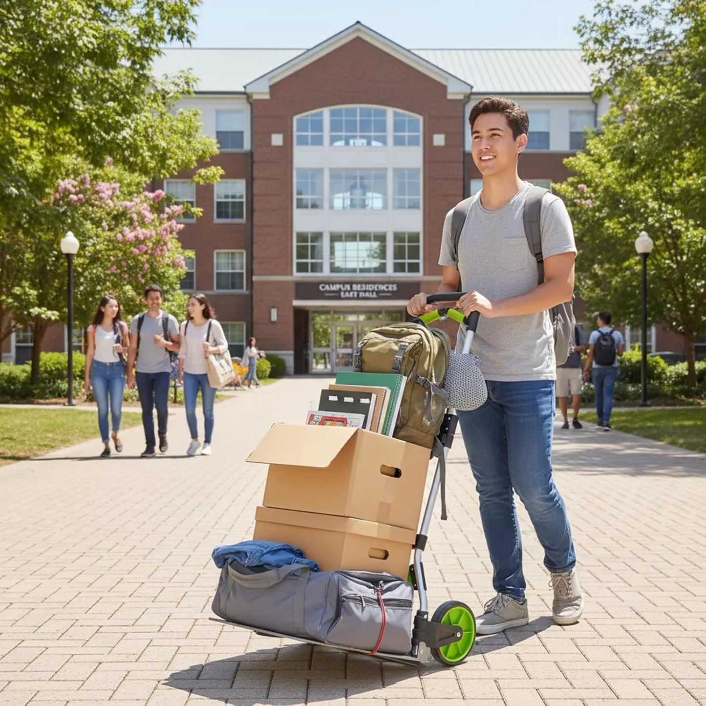 Folding Hand Truck Aluminum Cart With Telescoping Handle Wheels
