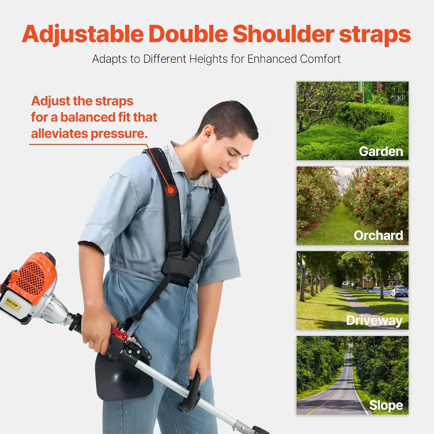 Gas Powered String Trimmer 25.2cc With Shoulder Strap