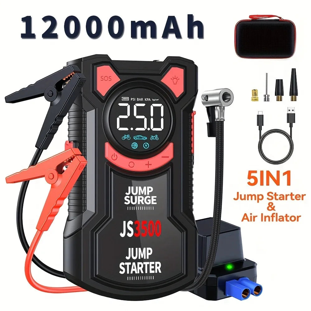 BUVAYE 5-In-1 Jump Starter With Air Pump And Compressor