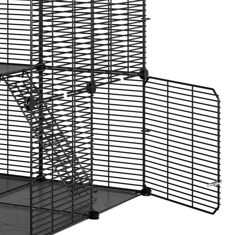 4-Tier Metal Pet Cage With Hammock For Small Animals