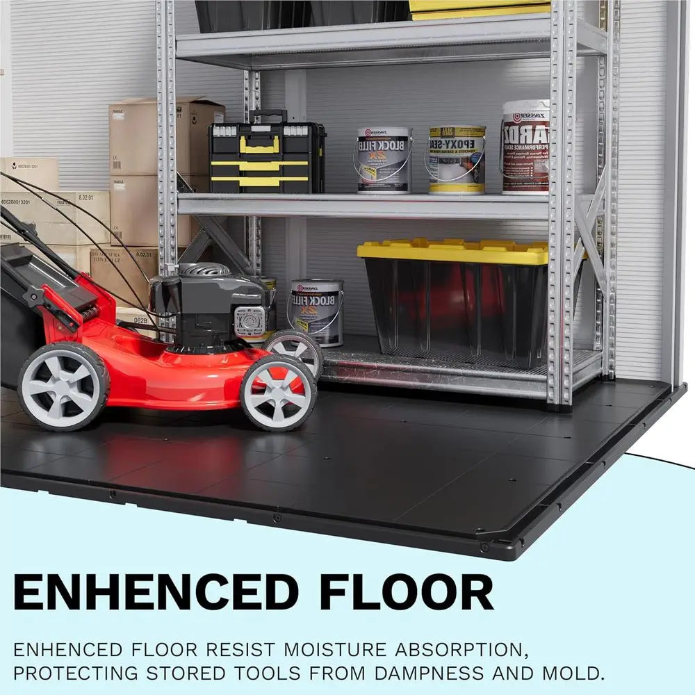 Durable Plastic Outdoor Storage Shed With Lock And Floor