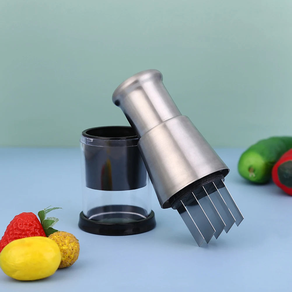 Stainless Steel Garlic Chopper Manual Press Garlic Crusher Kitchen Food Processor Vegetable Slicer For Garlic Onion Peppers Herb