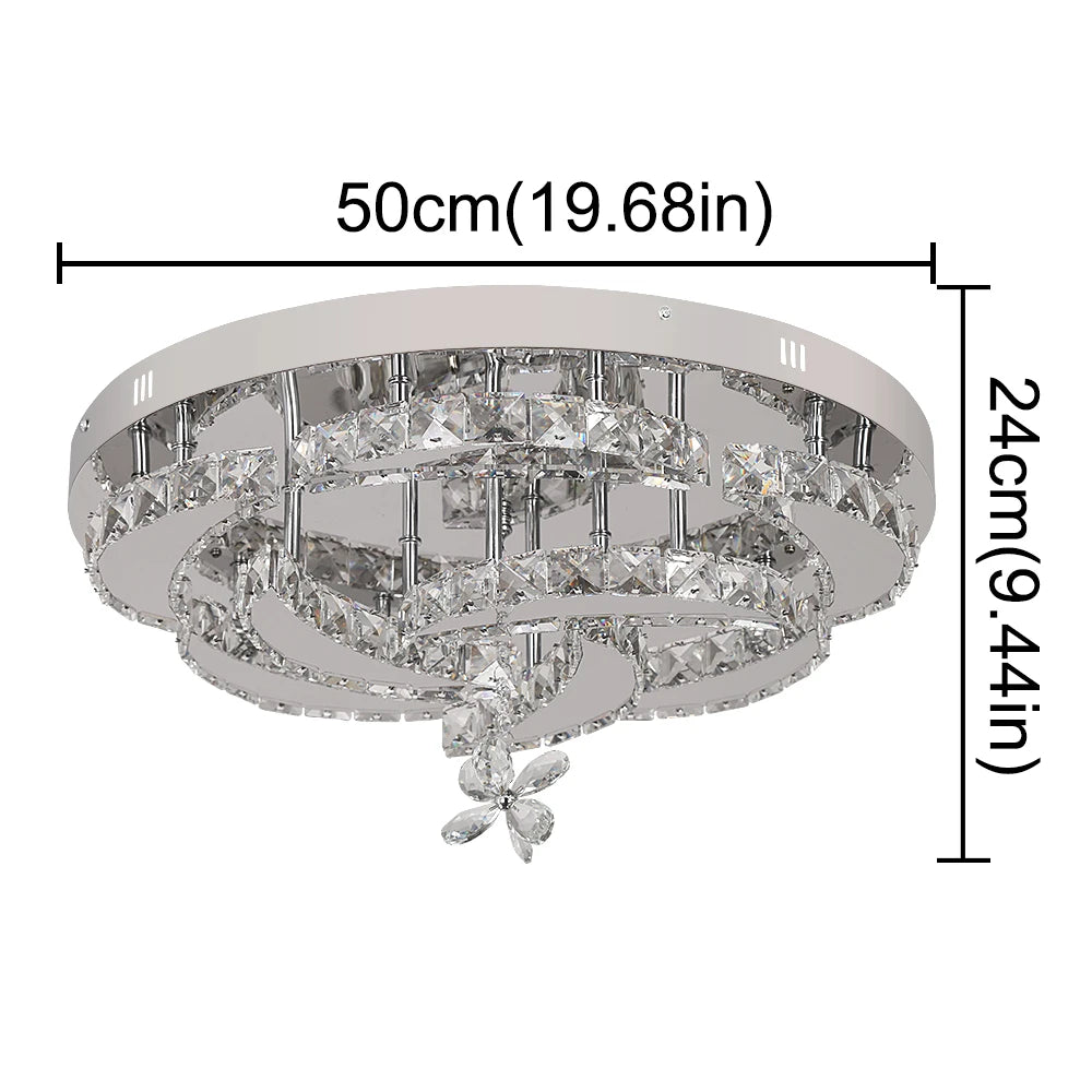 VETRULUS Luxury K9 Crystal Chandelier LED Living Room Pendant