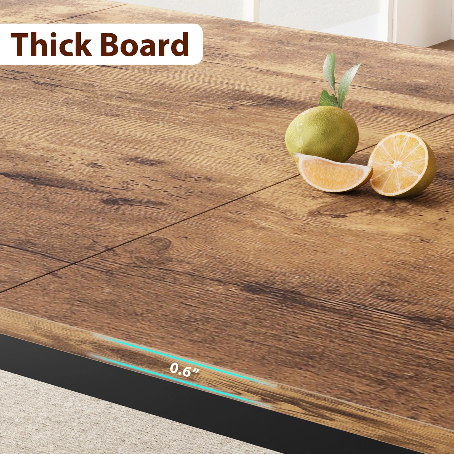 Studyset Modern Rectangular Dining Table With Cut Corners