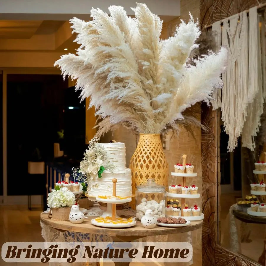 40pcs 40 Pampas Grass Tall Decor Pompas Floral, Tall Pampas Grass for Floor Vases, Living Room Floor, Floor Plants, Plumas para