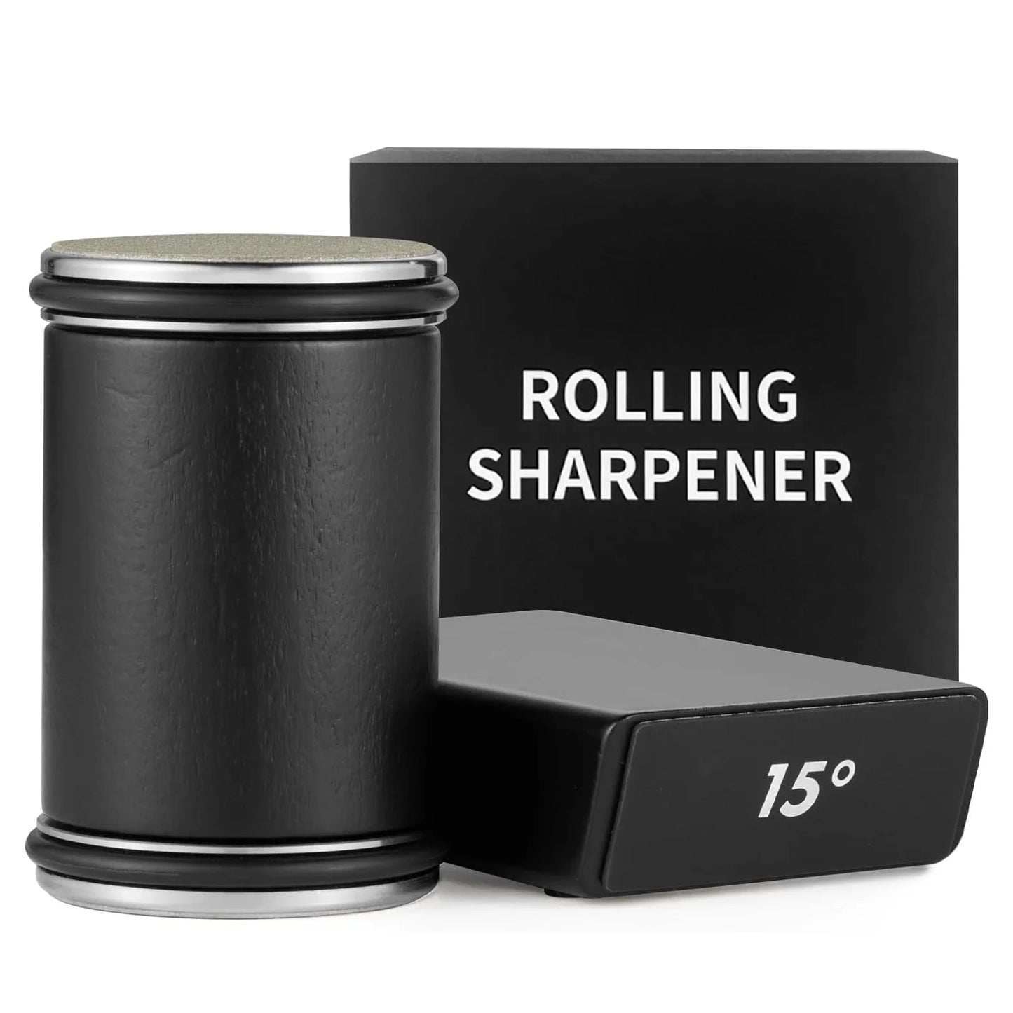 Rolling Knife Sharpener Knife Sharpener Tool with 15 & 20 Degree Magnetic Kitchen Knife Sharpener Kit Knife Sharpening Made Easy