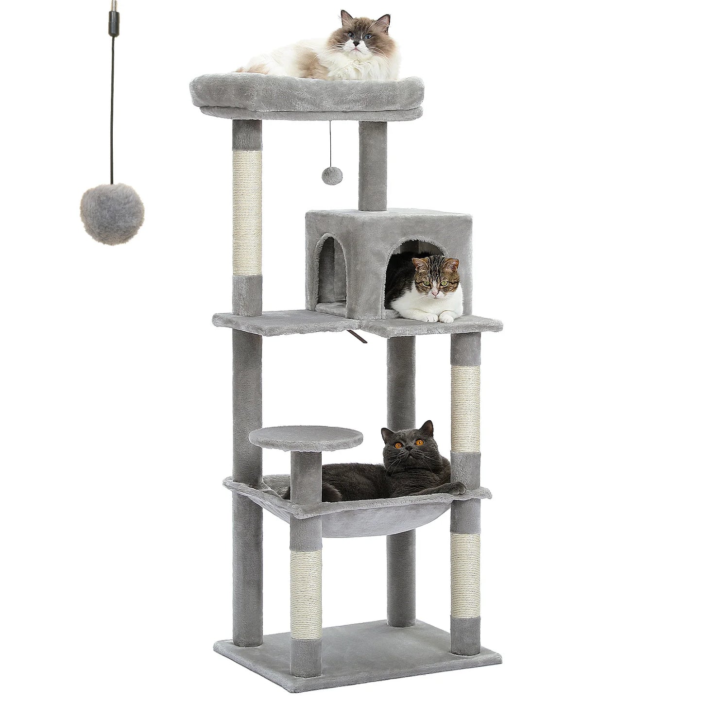 PAWZ Road Cat Tree Indoor 5-Level Tower With Scratching Posts