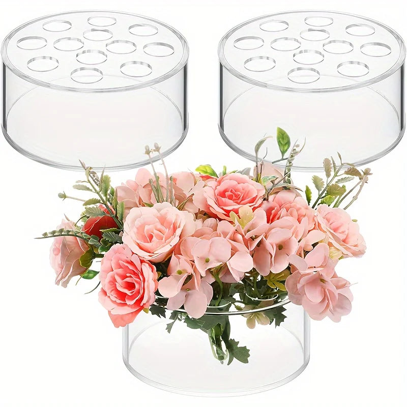 12 Hole Circular Acrylic Vase For Wedding Table Decor