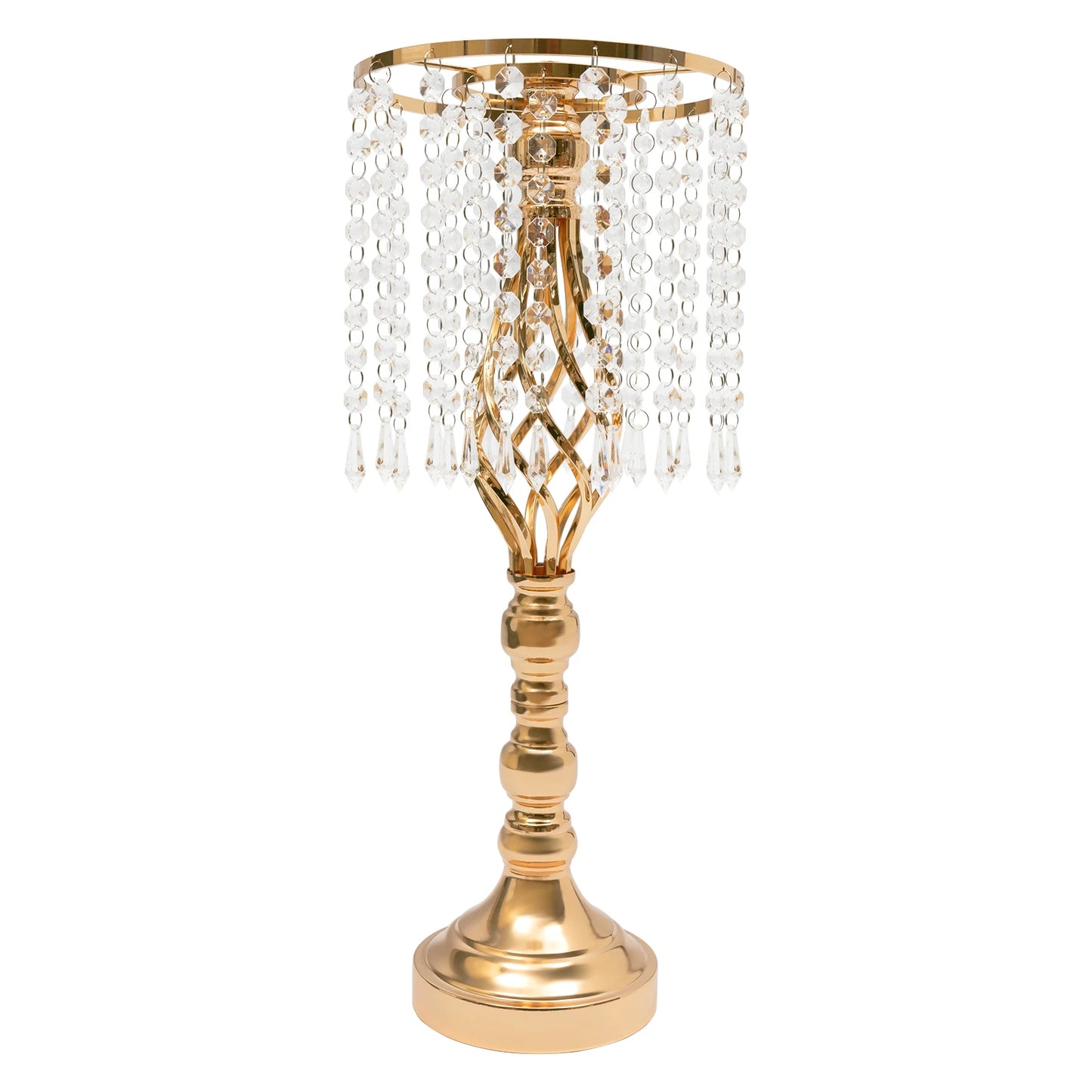 19.3 Inches Tall Crystal Flower Stand Wedding Road Lead 10 Pcs Crystal Flower Holders Centerpiece Floral Vase for Wedding