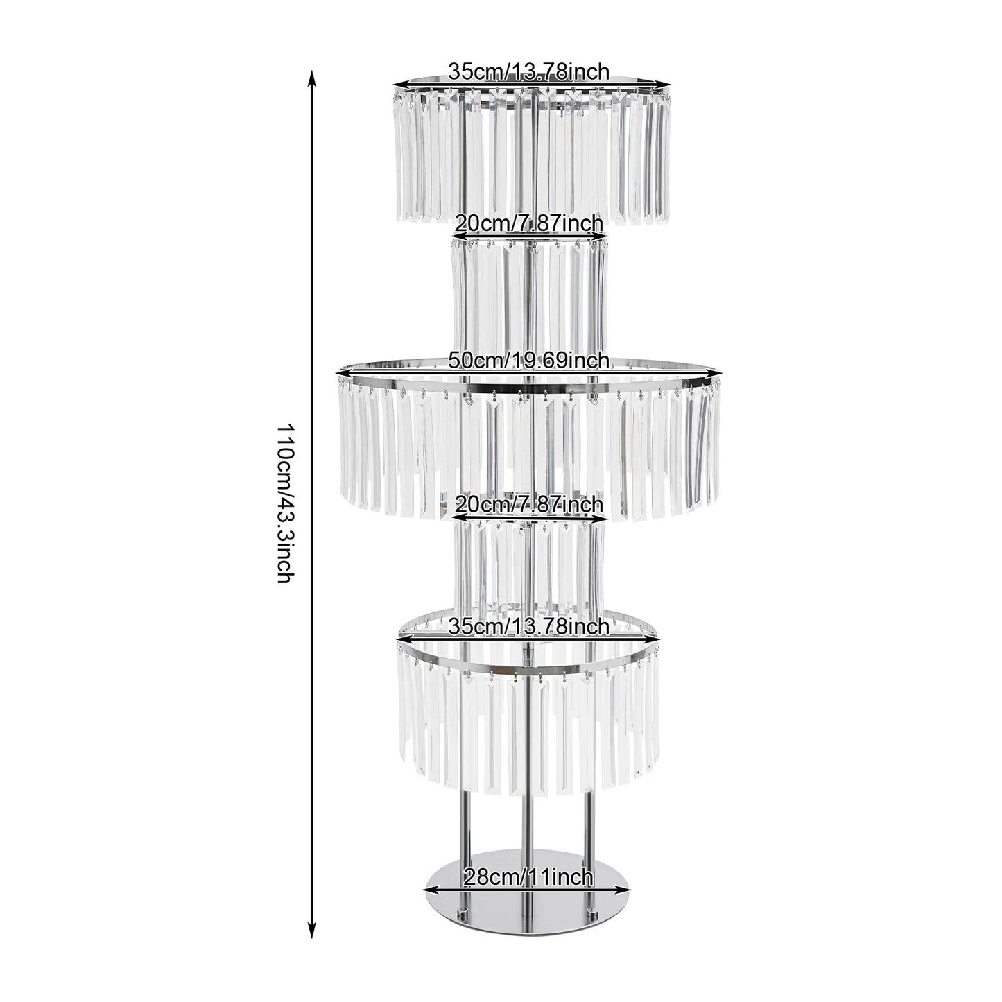 Five Tier Wedding Centerpiece Stand With Hanging Acrylic
