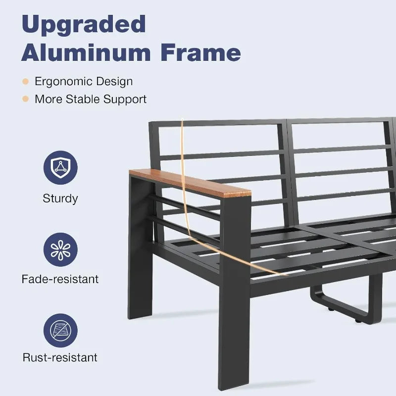 Aluminum Patio Furniture Set for Outdoor Sectional with Cushions