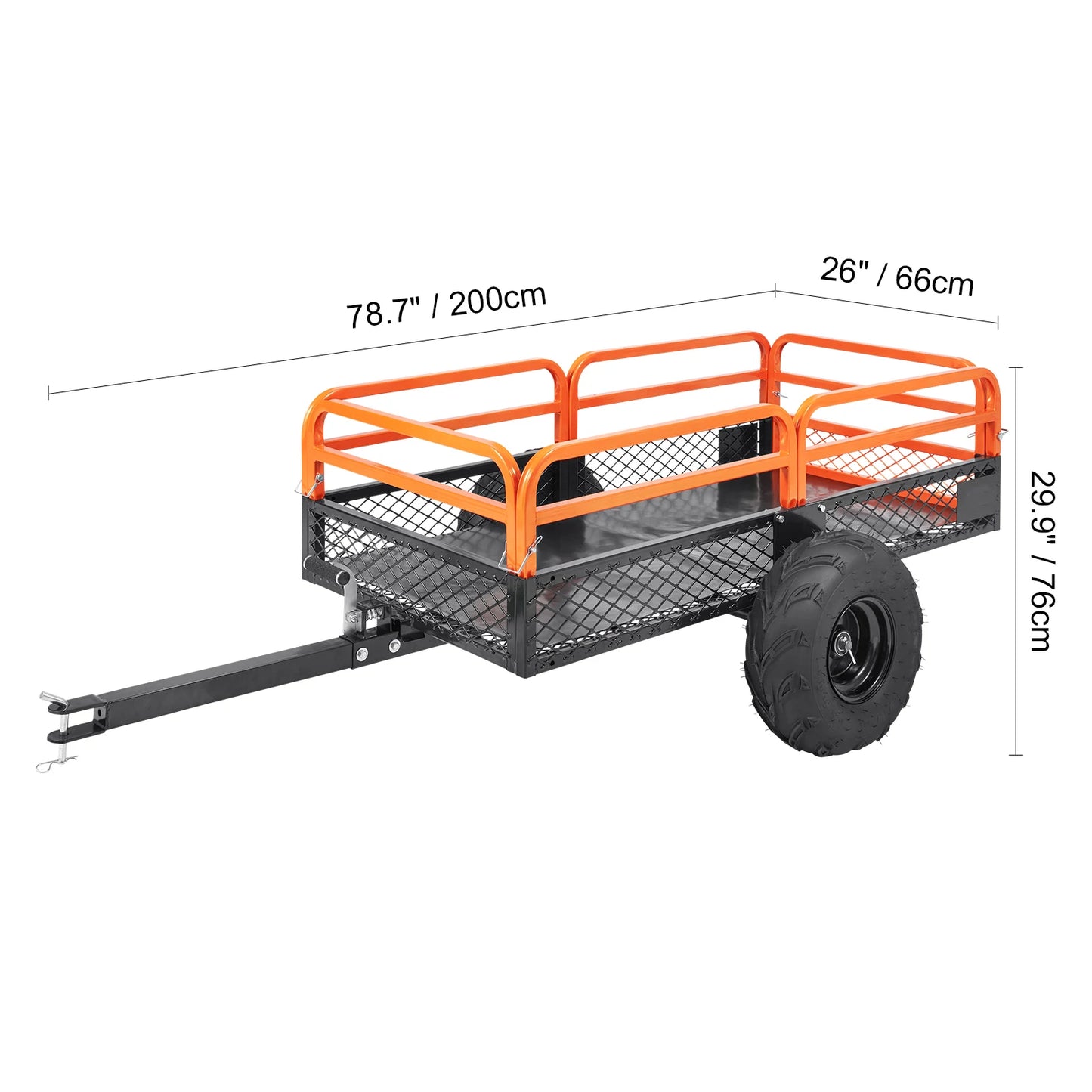 SucceBuy Heavy Duty ATV Dump Trailer Tow Behind Removable Sides