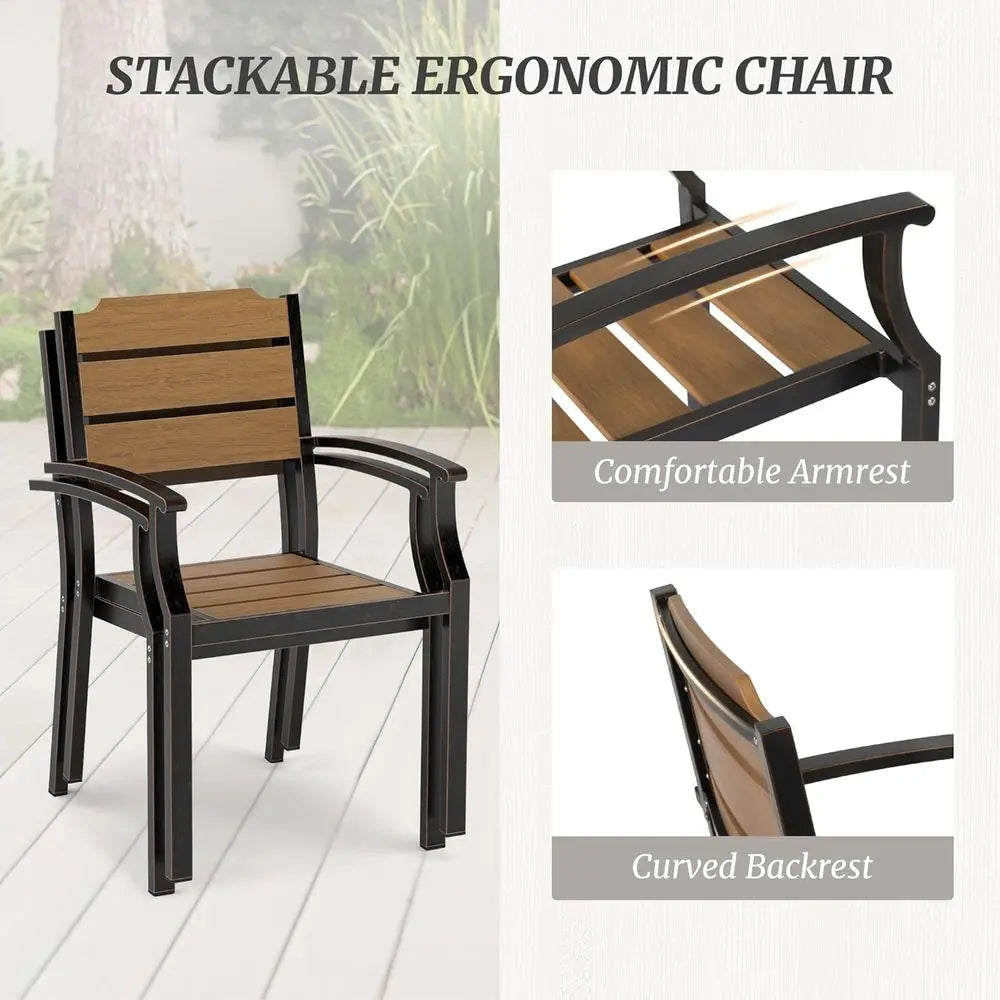 Square Outdoor Dining Set With Umbrella Hole