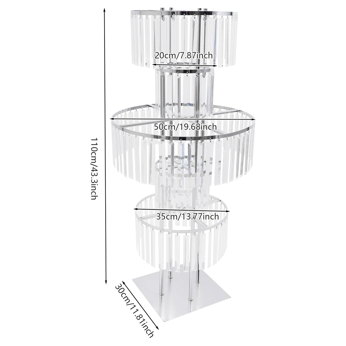 5 Tiers Gold/Silver Wedding Centerpieces Flower Stand Vase Centerpiece Acrylic Flower Stand with Hanging Acrylic