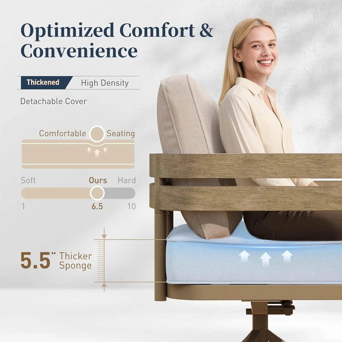 Metal Frame Patio Furniture Set With Cushions For Outdoor Use