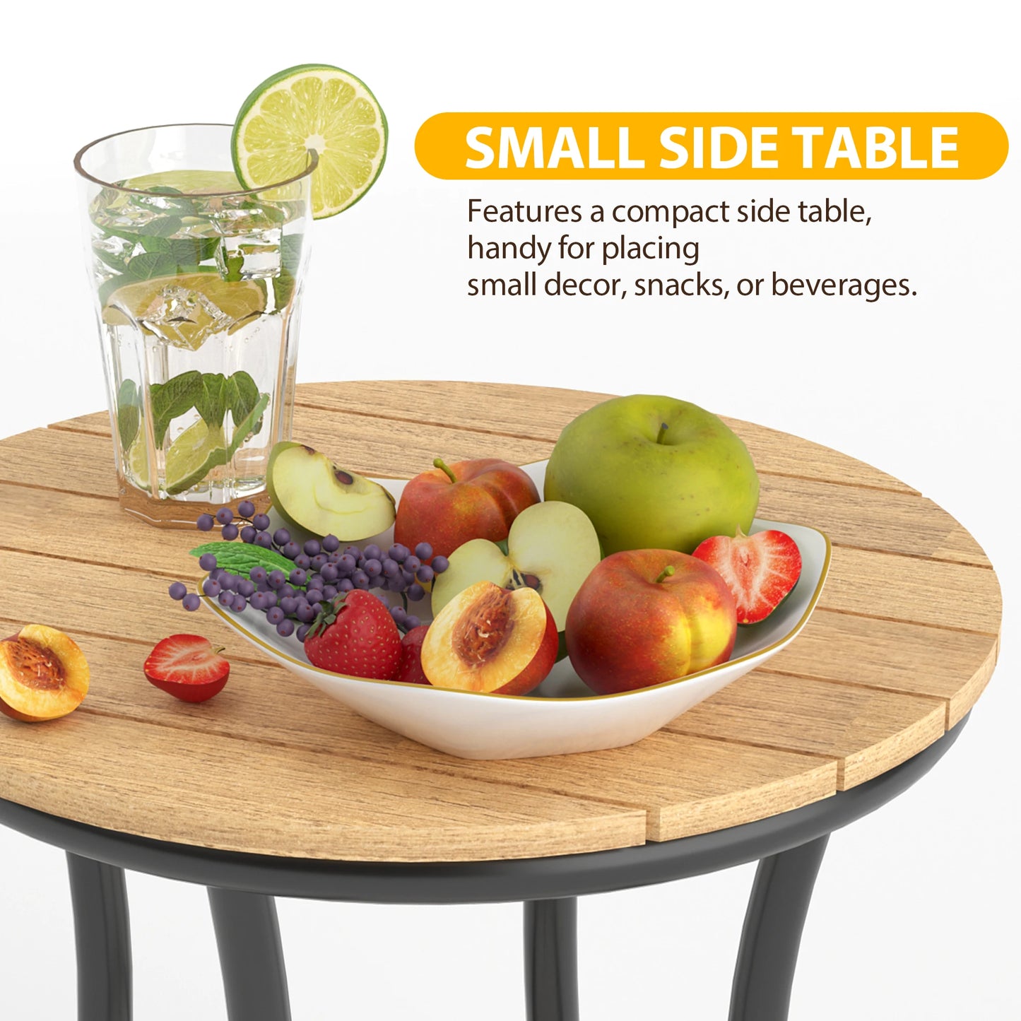 Outdoor Patio Dining Set With Aluminum Frame And Plastic-Wood Table