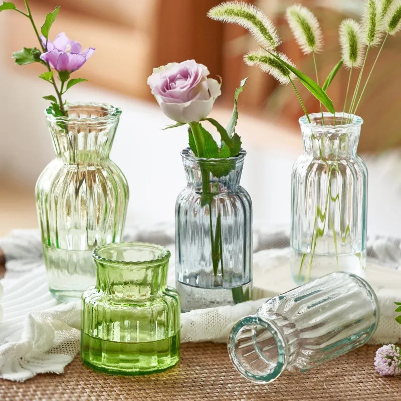 Handmade Carved Glass Vase - Hydroponic Planter for Home/Office Gothic Decor, Mini Plant Lover Gift