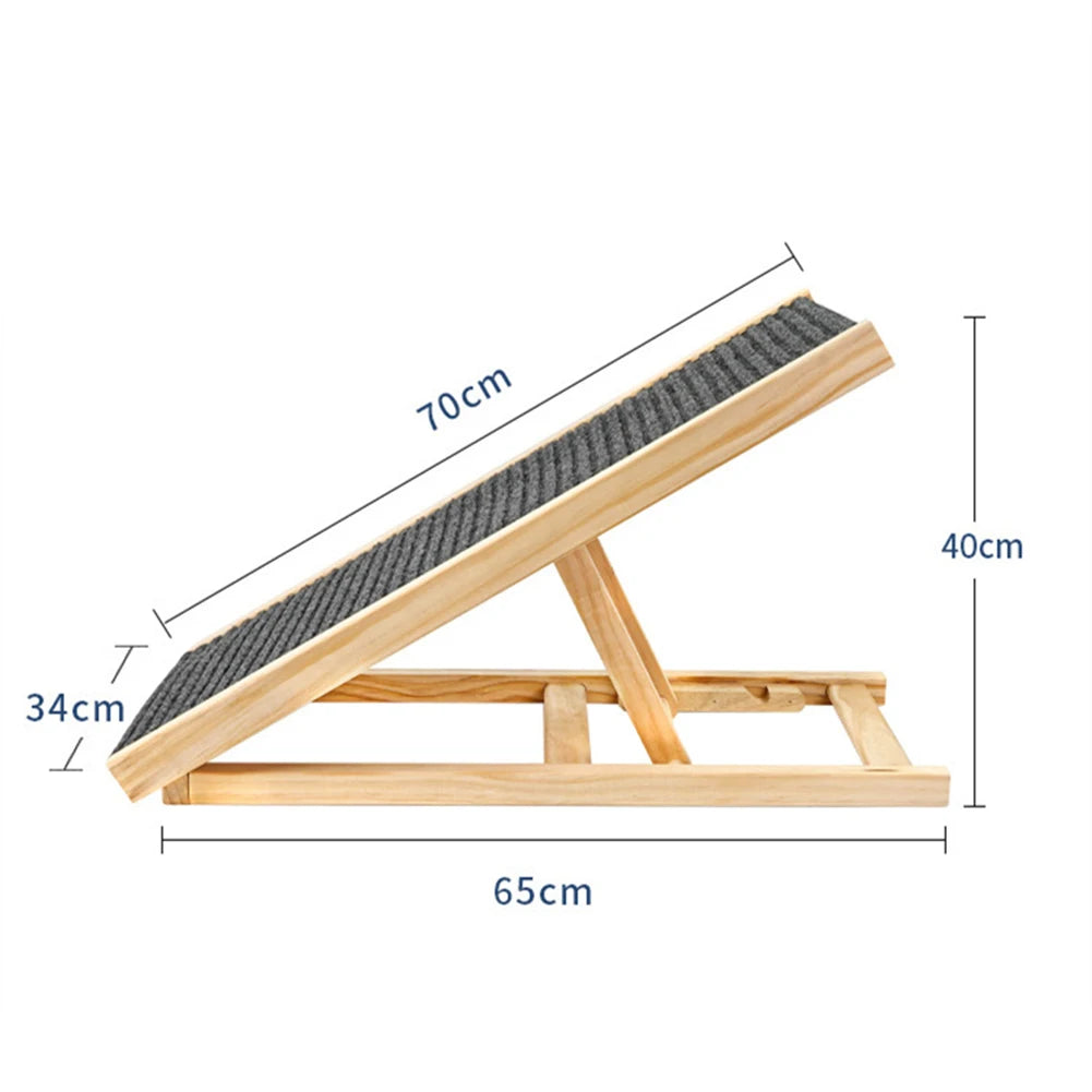 TWISTER.CK Wooden Dog Ramp Ladder Natural Pine Lightweight Folding