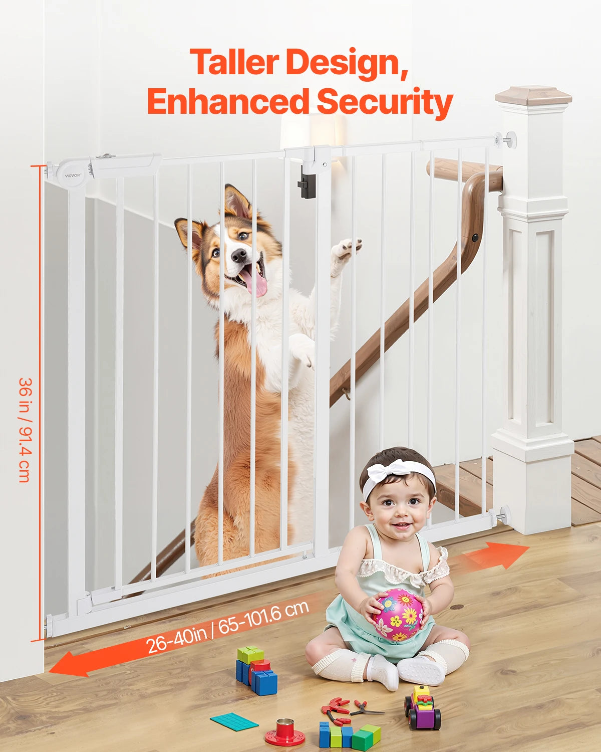 SucceBuy Baby Gate Easy Step Walk Thru Pressure Mount Kit