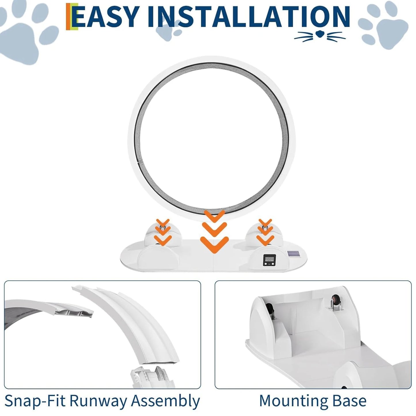 HiMISSCN Cat Exercise Wheel For Indoor Cats Quiet Treadmill Pedometer