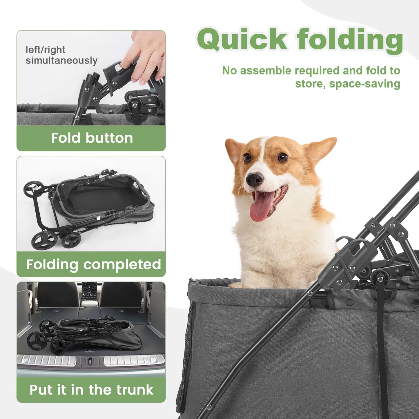 Wedyvko Luxury Premium Pet Stroller For Dogs And Puppies