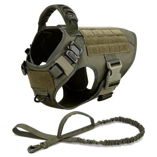 PETRAVELCN Tactical Dog Harness Leash Set for Malinois