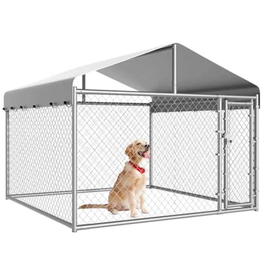 Outdoor Heavy Duty Dog Kennel With Roof And Waterproof Cover
