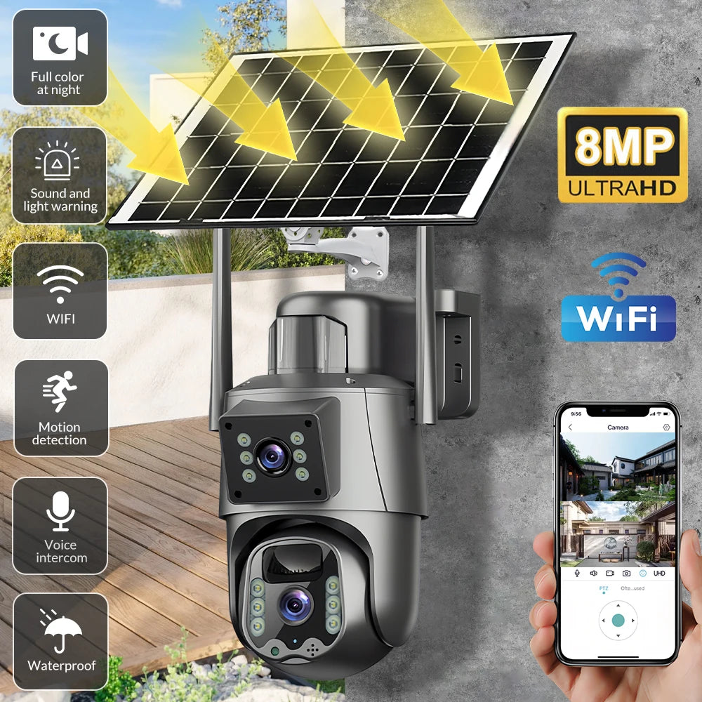 KEPEAK 5G And 2.4G WiFi Solar Dual Lens Outdoor Camera