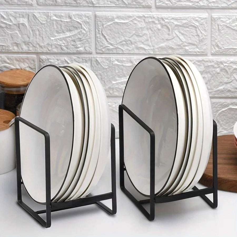 Stainless Steel Dish Rack Vertical Plate Holder Kitchen Organizer
