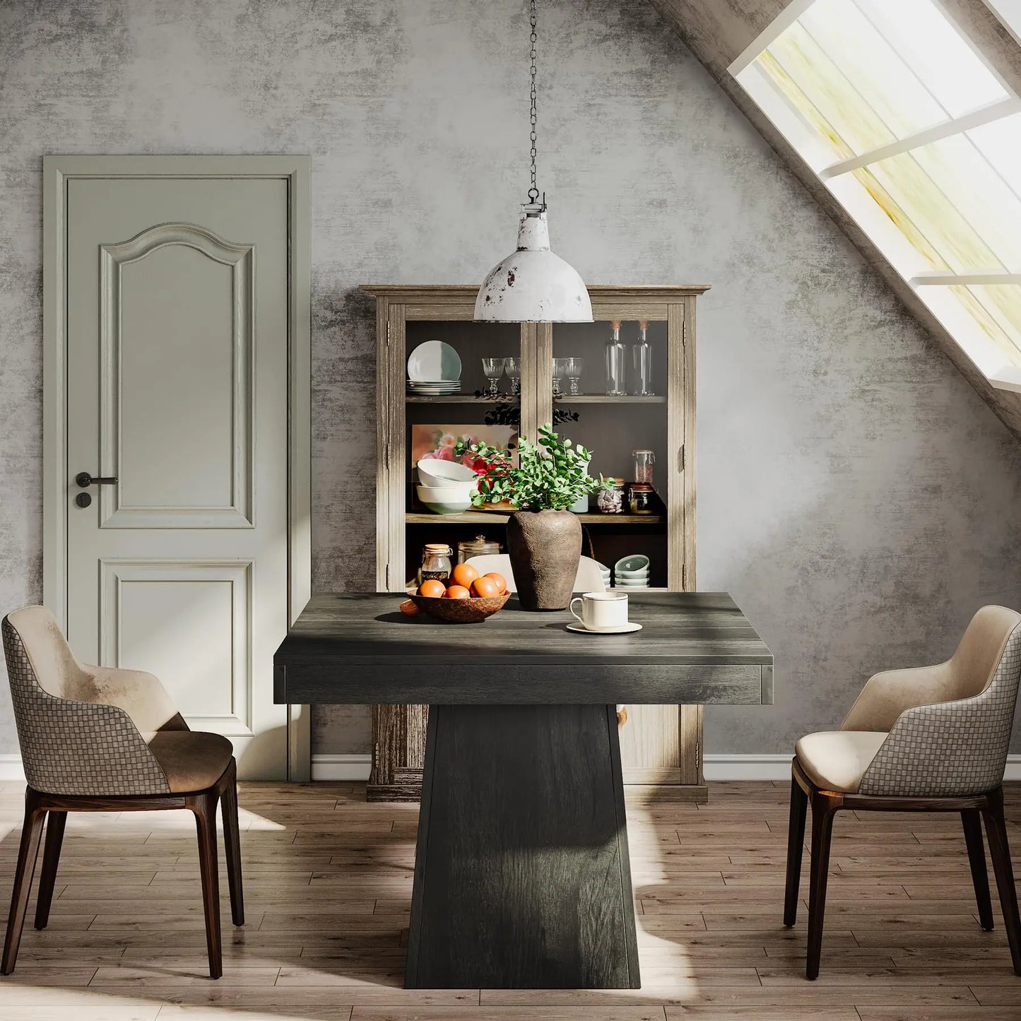 Tribesigns Dining Table For Four With Pedestal Base
