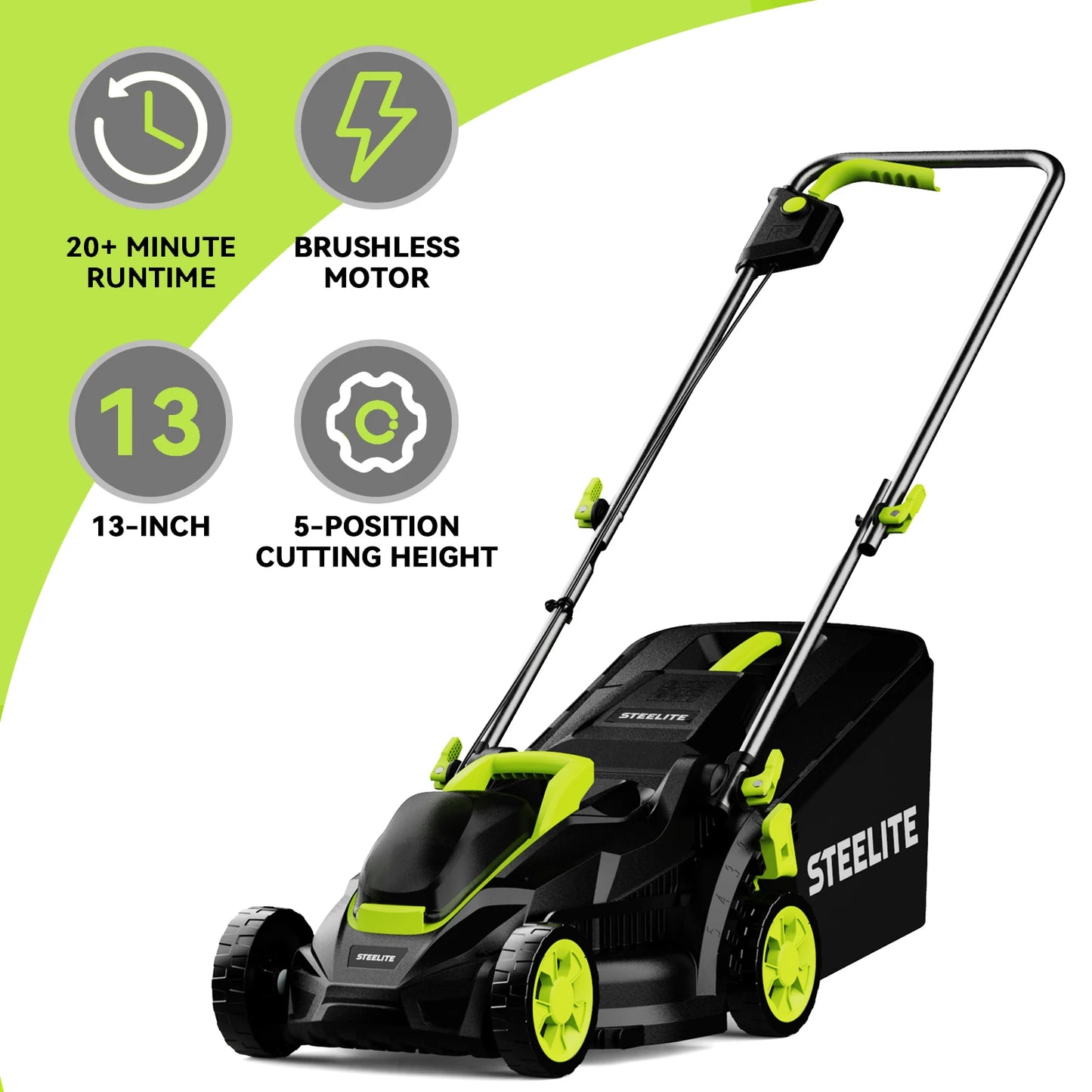 Deli 2-In-1 Cordless Brushless Lawn Mower With 21V Battery