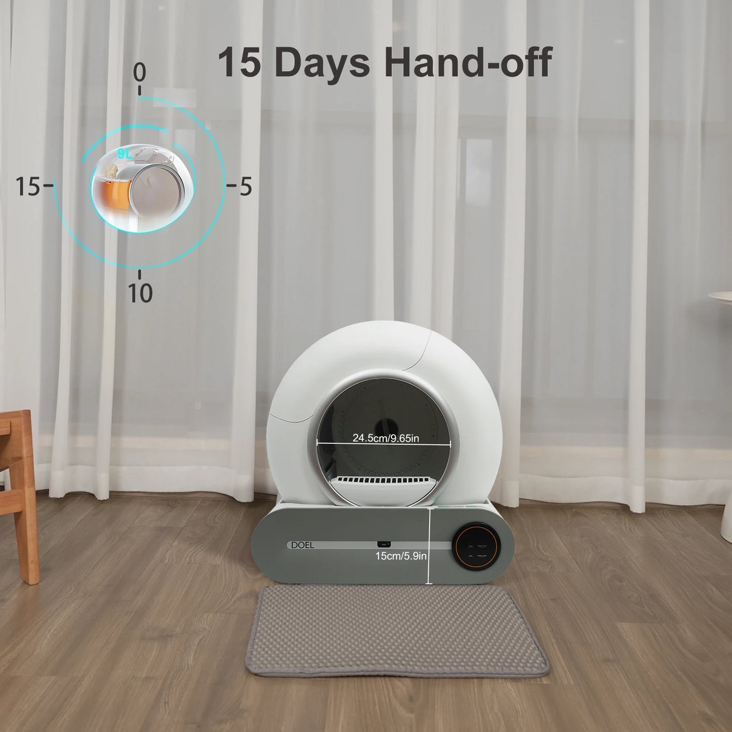 DOEL Smart Self Cleaning Cat Litter Box with App Control