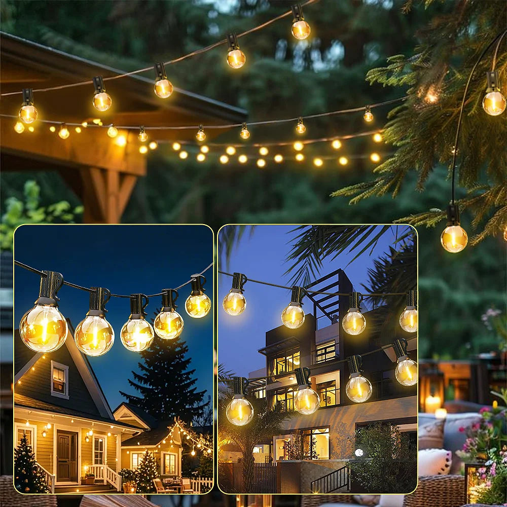 Aiopp LED G40 Globe String Lights With US Plug IP65