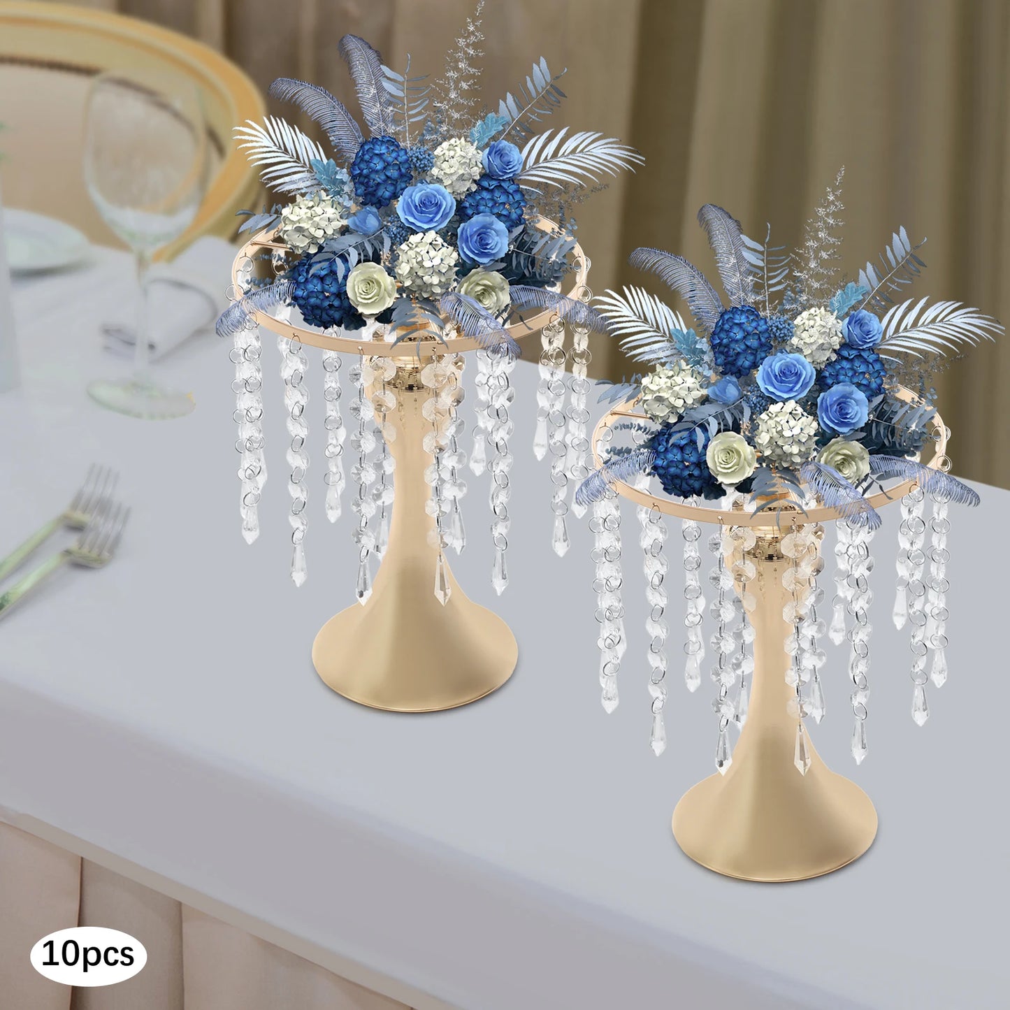 Crystal Flower Stand Wedding Centerpieces 10-Piece Table Decor