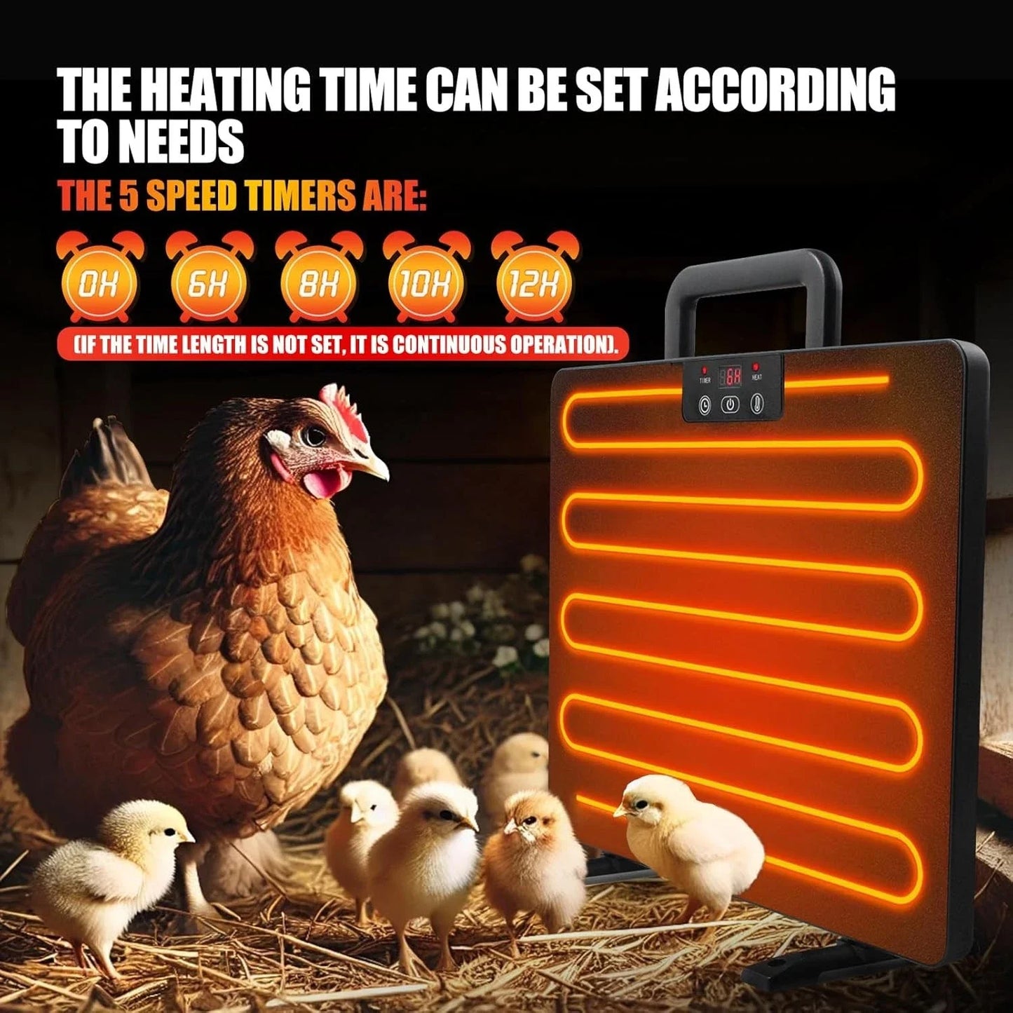 Thermostatic Chicken Coop Heater for Poultry and Farm Animals