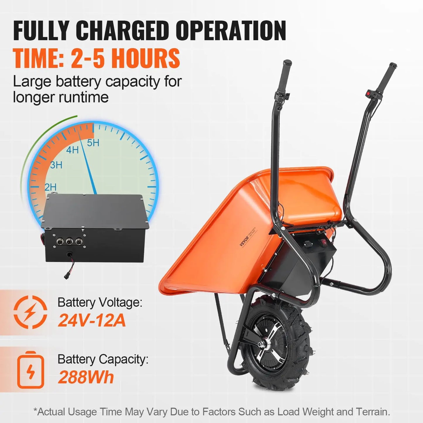 Electric Wheelbarrow Garden Dump Cart Heavy Duty All Terrain Utility