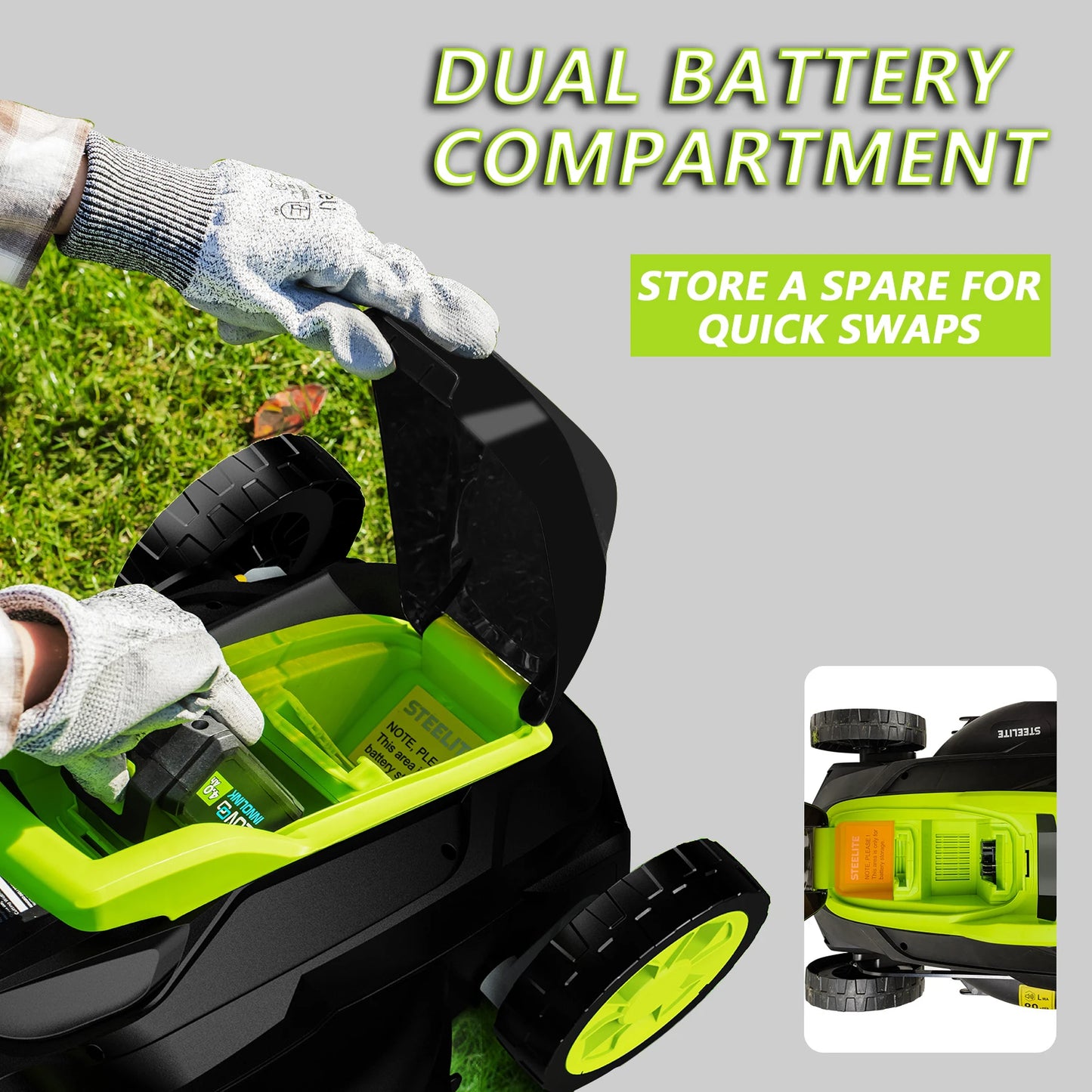 Deli 2-In-1 Cordless Brushless Lawn Mower With 21V Battery