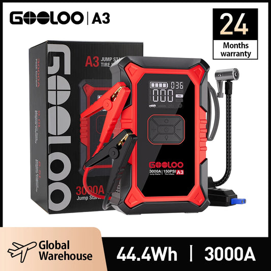 GOOLOO A3 Jump Starter With Portable Air Compressor 3000A