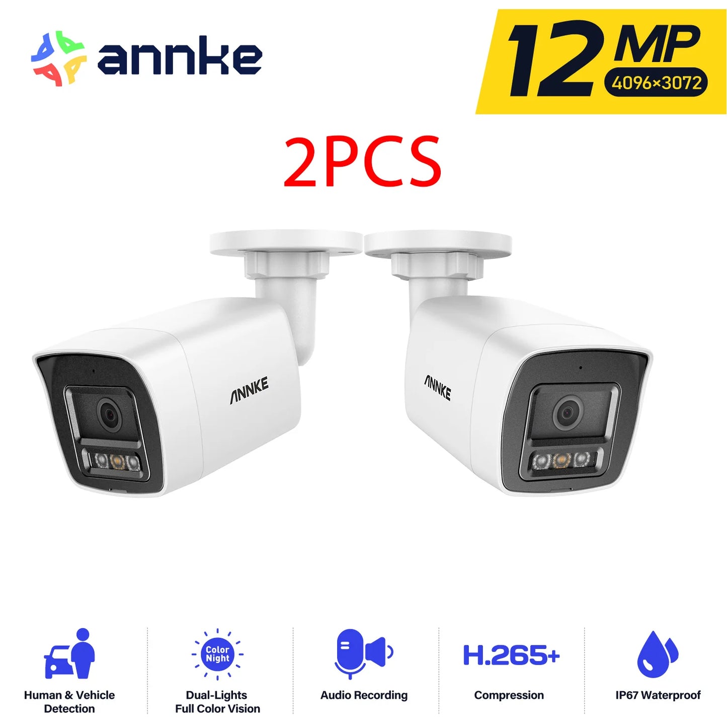 ANNKE 12MP PoE IP Camera With Smart Dual Light Built In Mic