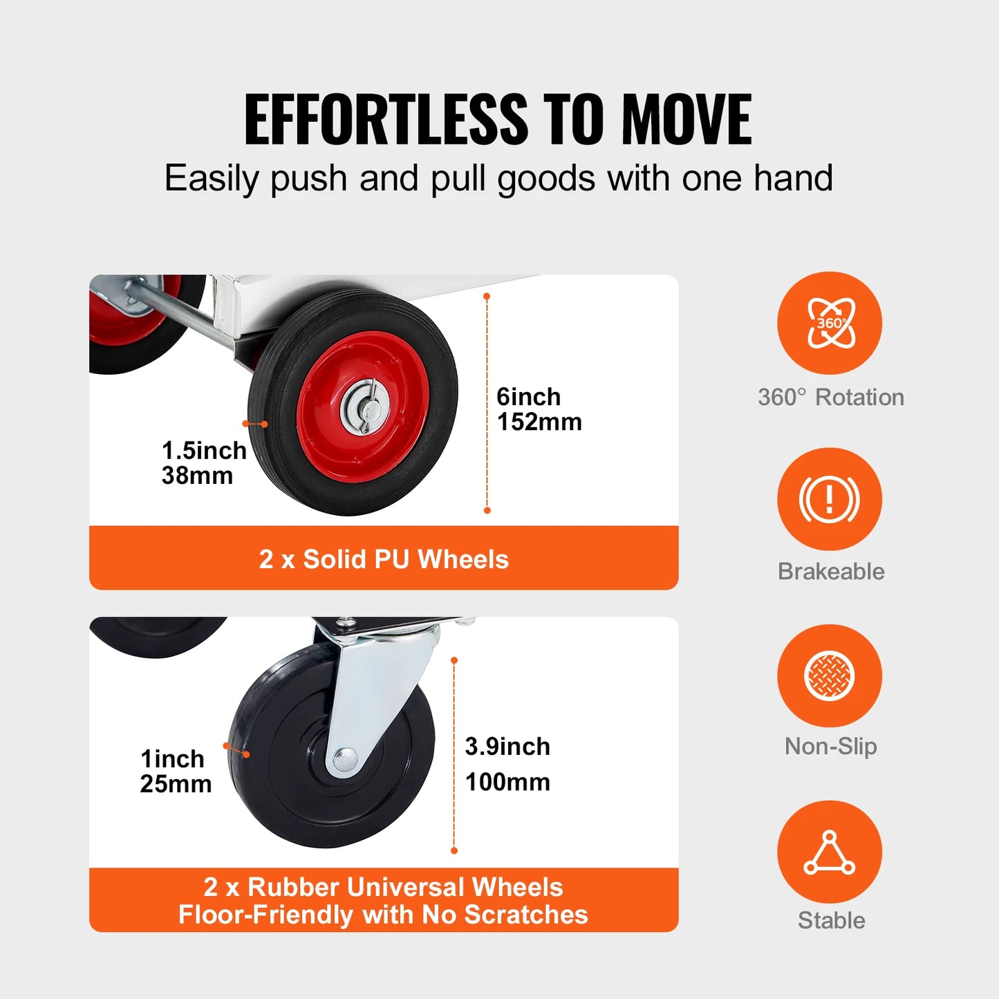 SucceBuy Folding Hand Truck Aluminum Heavy Duty Collapsible Cart