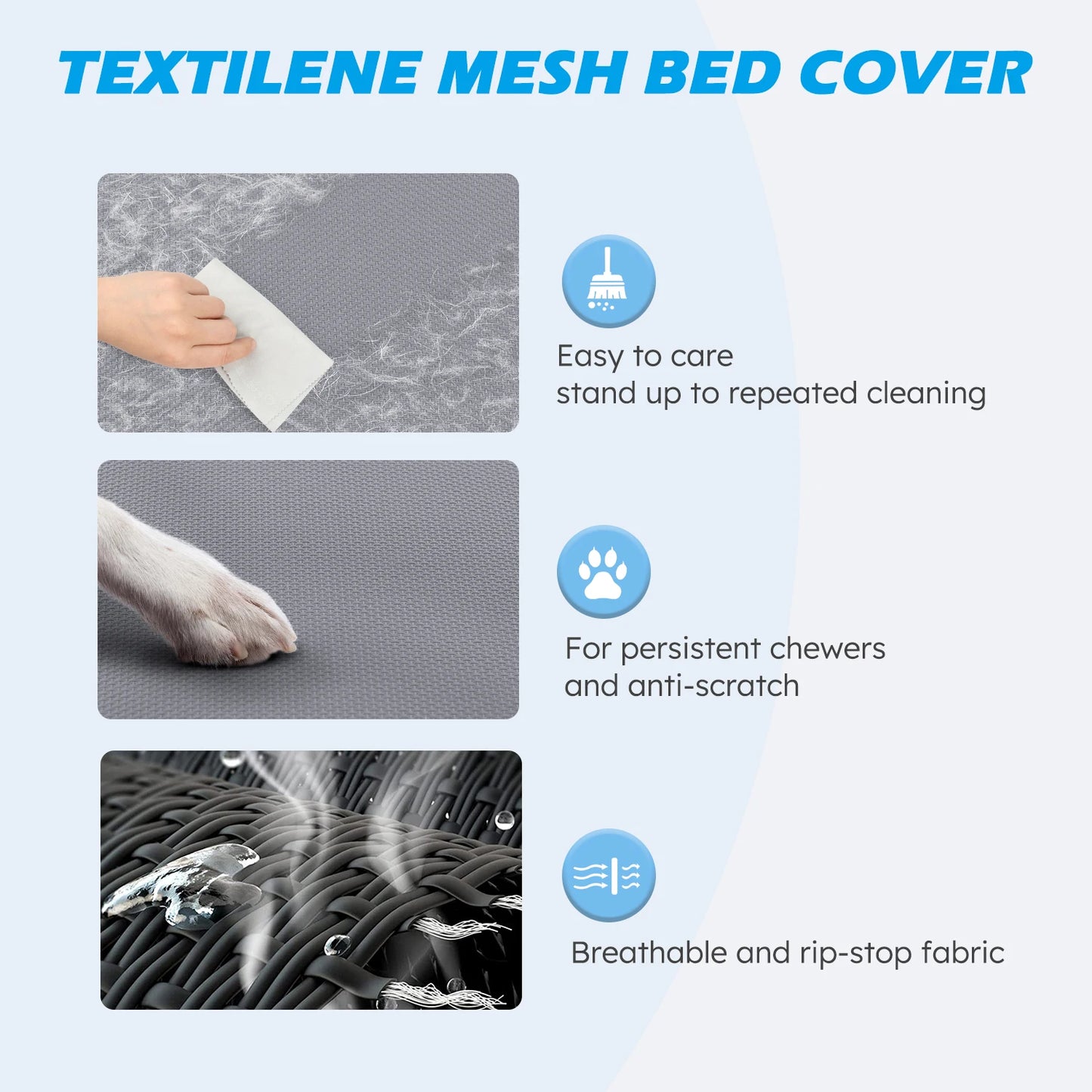 Elevated Dog Bed With Cooling Breathable Mesh And Metal Frame