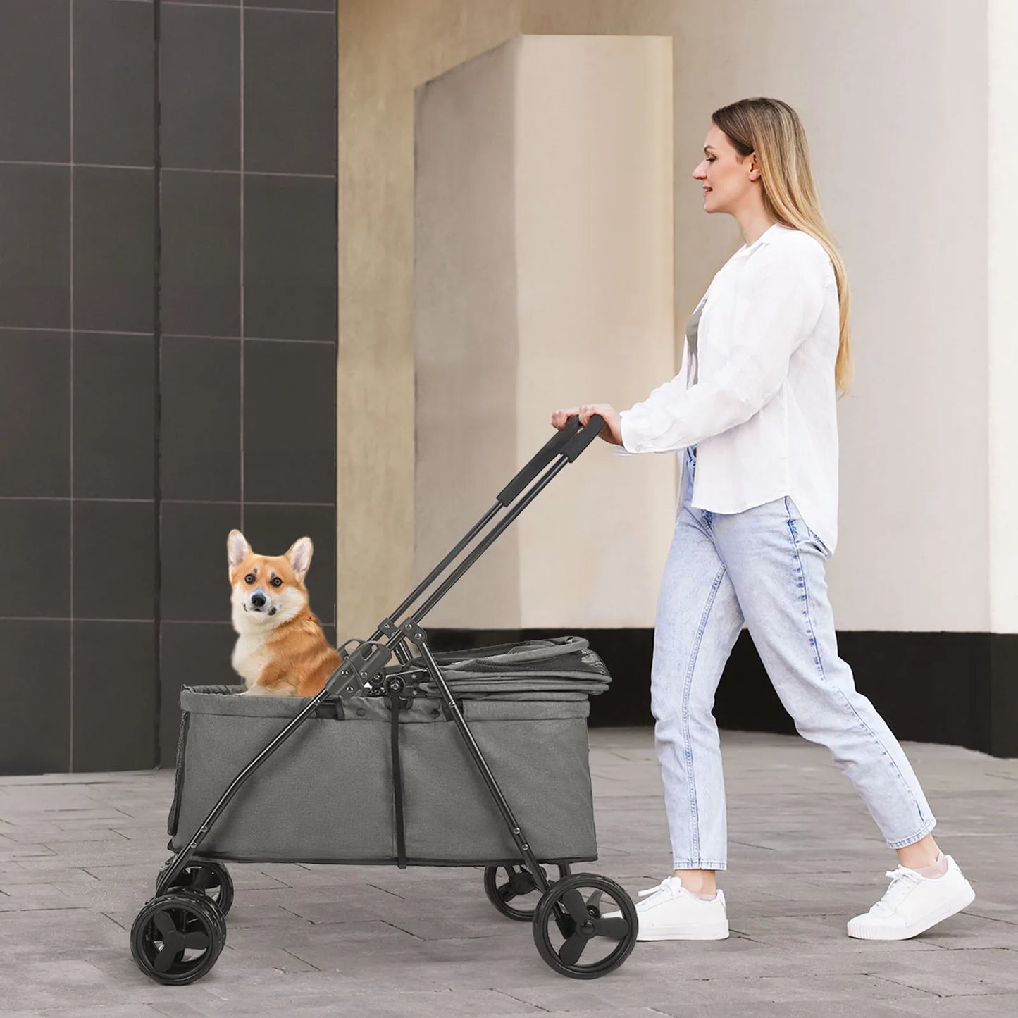 Wedyvko Luxury Premium Pet Stroller For Dogs And Puppies