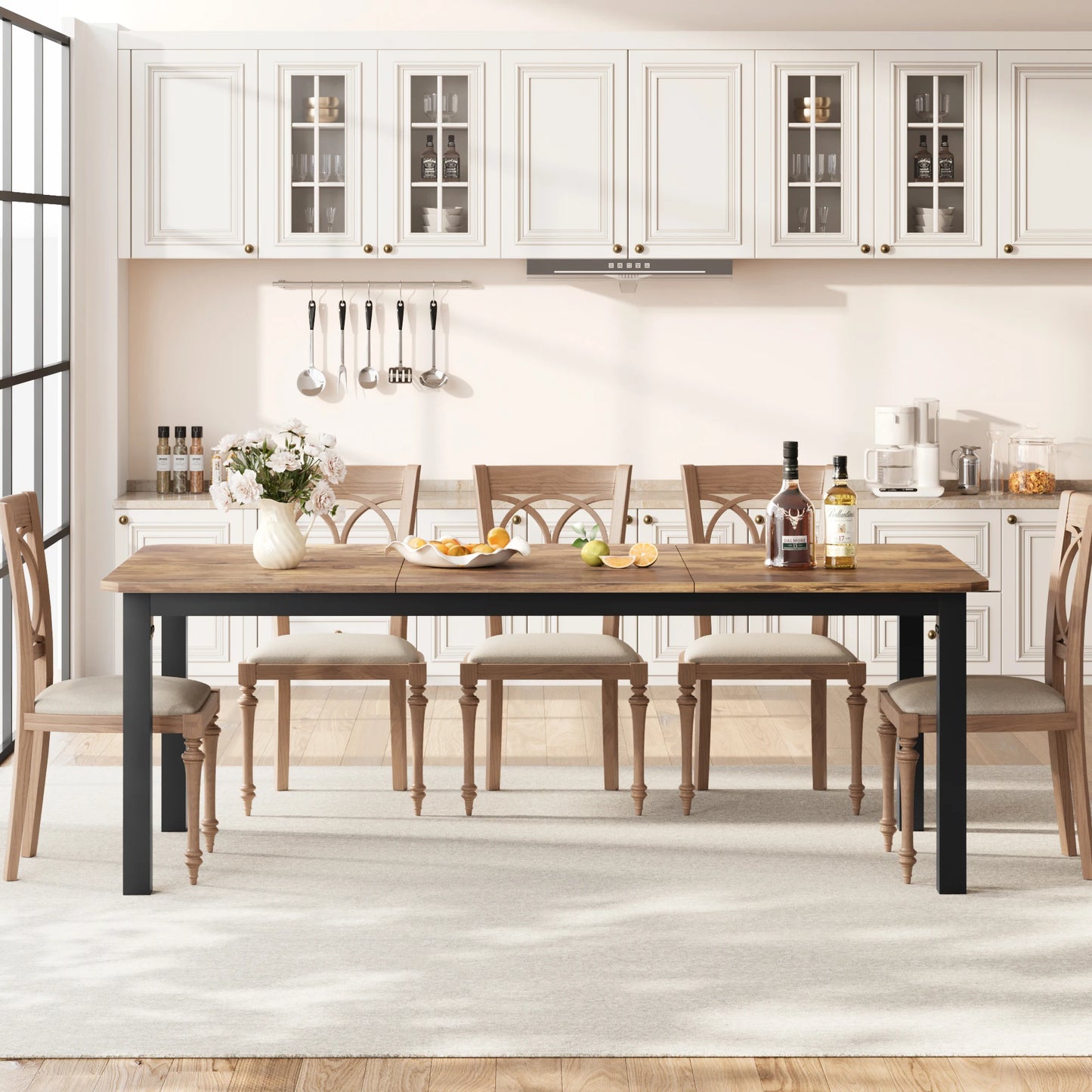 Studyset Modern Rectangular Dining Table With Cut Corners