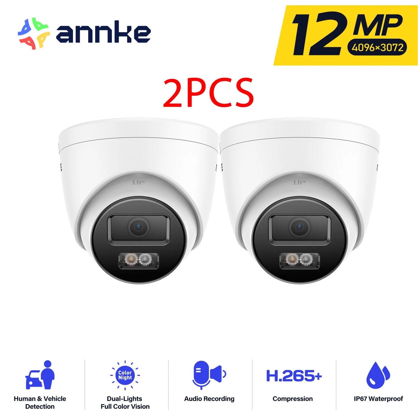 ANNKE 12MP PoE IP Camera With Dual Light Surveillance