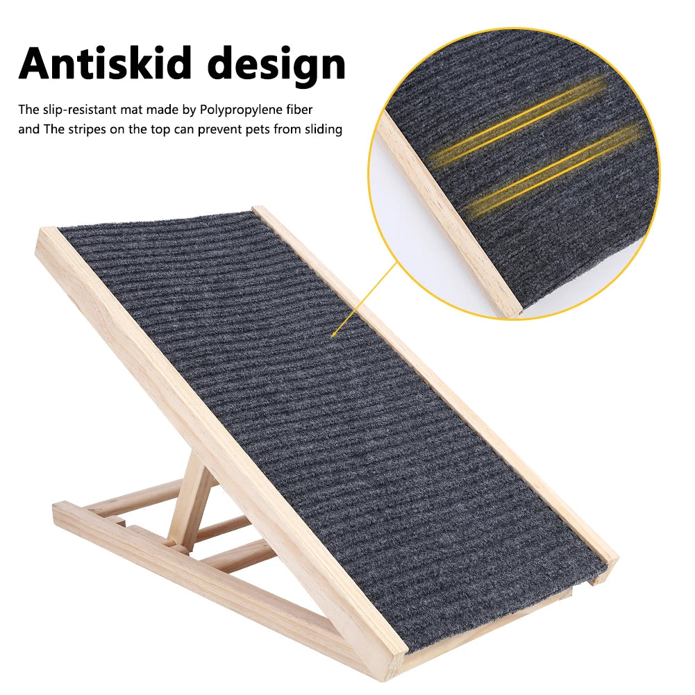TWISTER.CK Wooden Dog Ramp Ladder Natural Pine Lightweight Folding