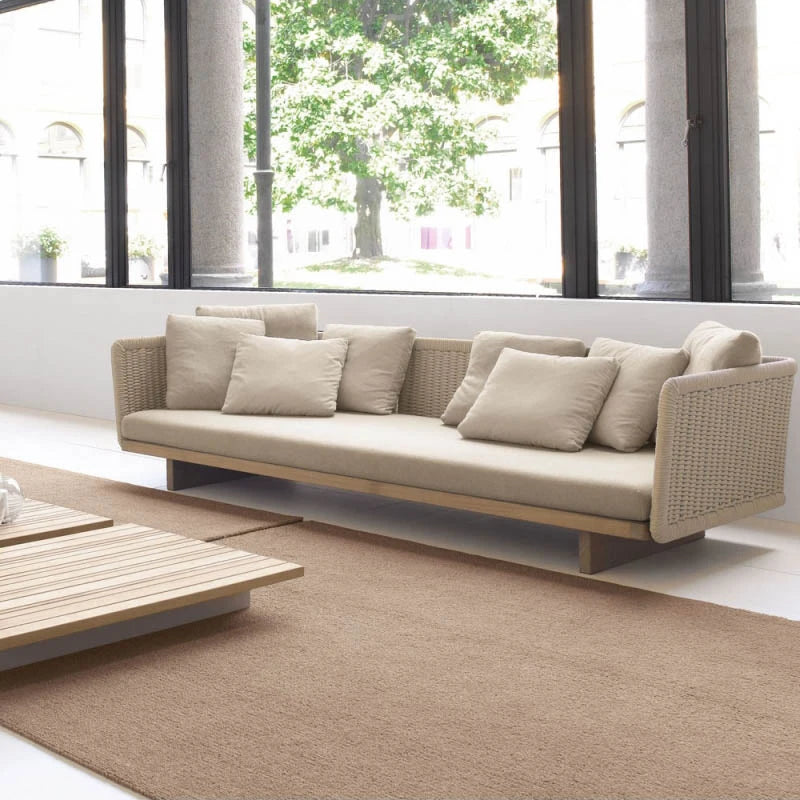 Nordic Wood Garden Furniture Set For Corner Lounge