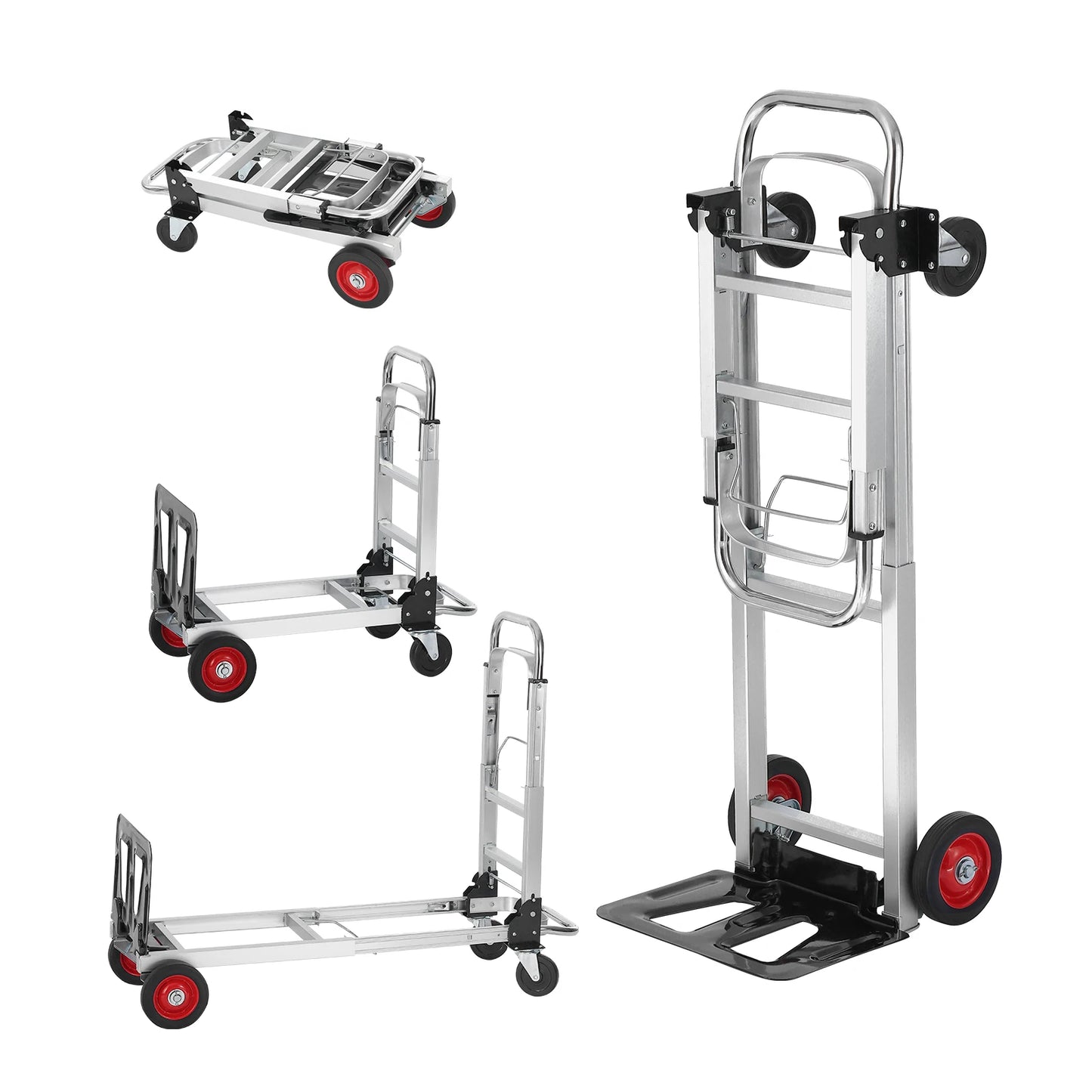 SucceBuy Folding Hand Truck Aluminum Heavy Duty Collapsible Cart