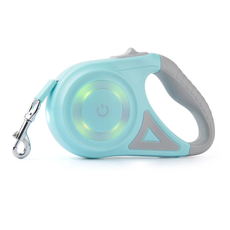 Automatic Retractable Dog Leash With LED Light Durable Nylon