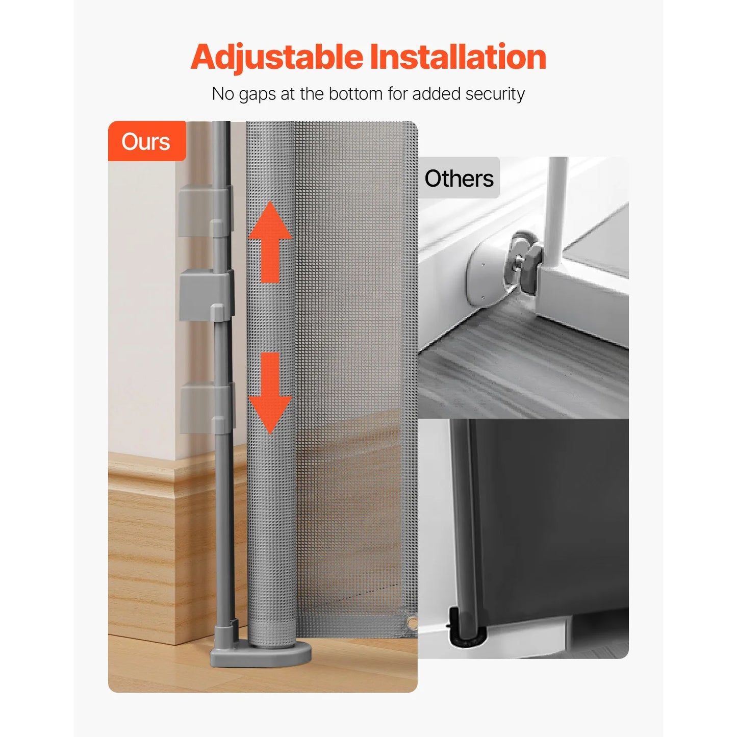 SucceBuy Retractable Baby Gate Mesh Safety Gate For Kids And Pets