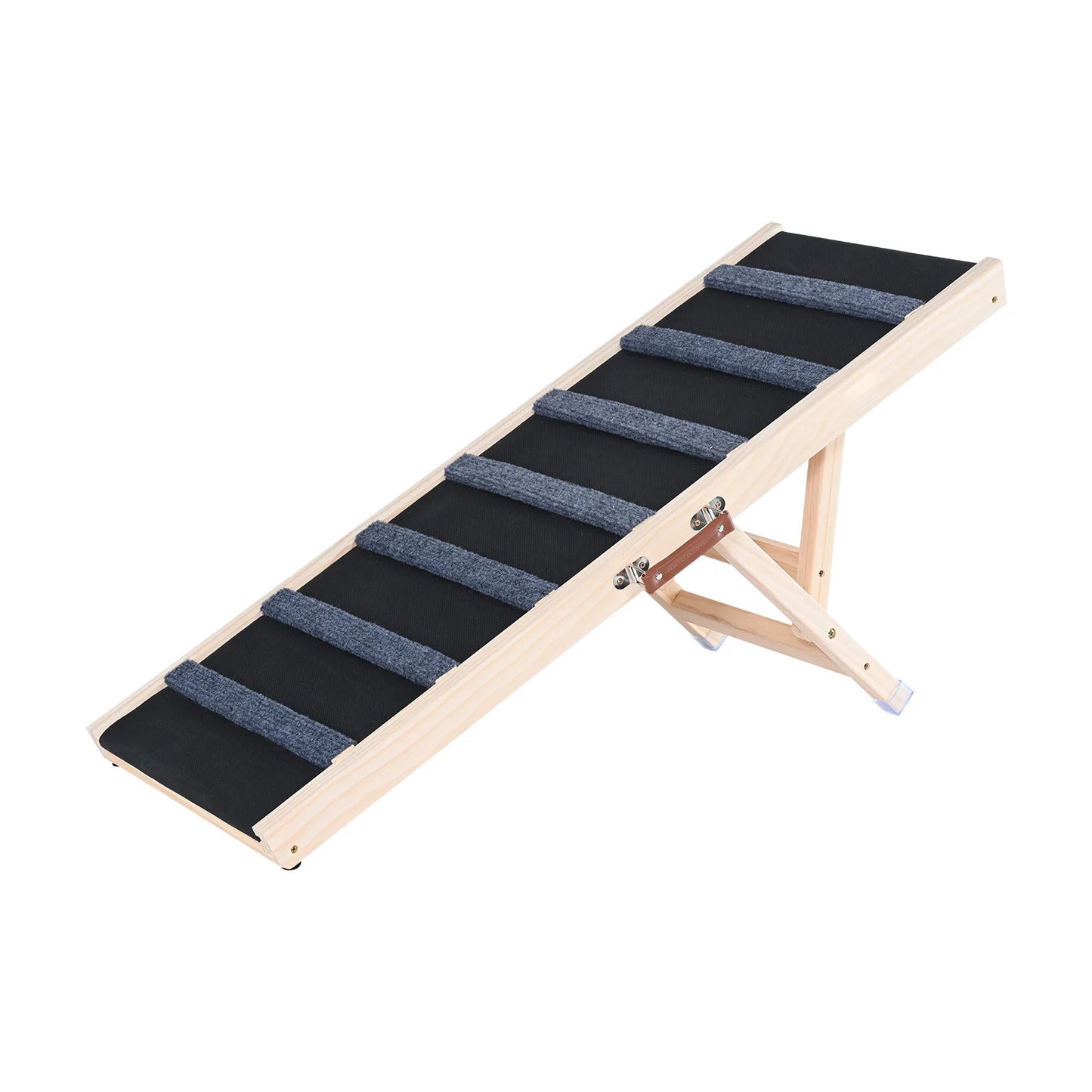 SucceBuy Folding Adjustable Wooden Dog Ramp With Anti Slip